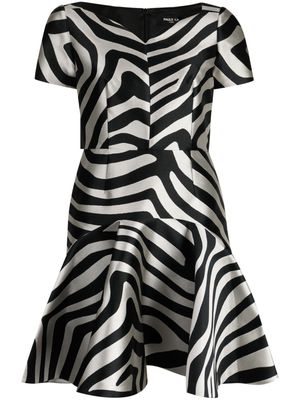 Paule Ka zebra-print jacquard mini dress - Black