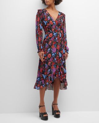 Paulette Floral Long Sleeve Wrap Dress