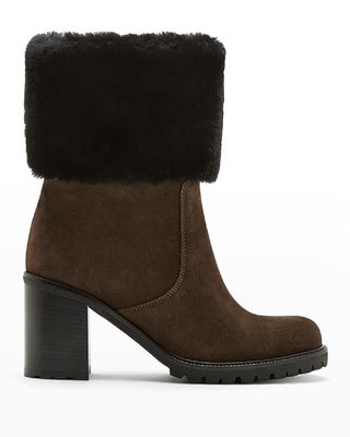 Paulina Suede Shearling Boots