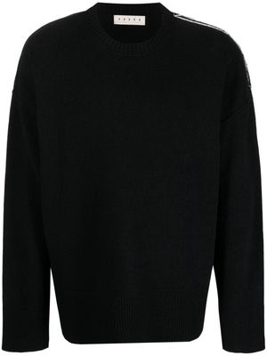 Paura contrast-stitching crew-neck jumper - Black