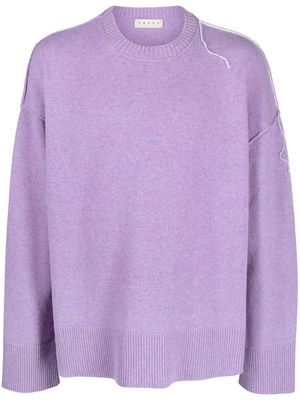 Paura contrast-stitching wool-blend jumper - Purple
