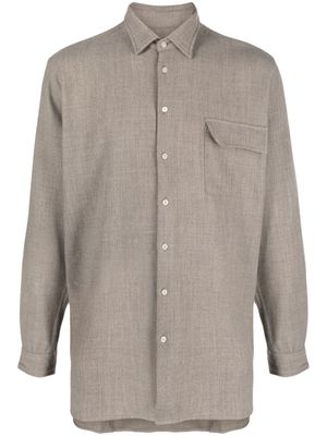 Paura flap-pocket button-up shirt - Neutrals