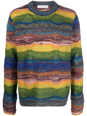 Paura intarsia-knit ribbed-trim jumper - Green