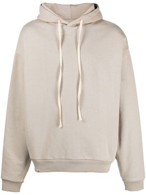 Paura logo detail cotton hoodie - Neutrals