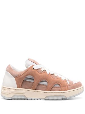 Paura panelled lace-up sneakers - Neutrals