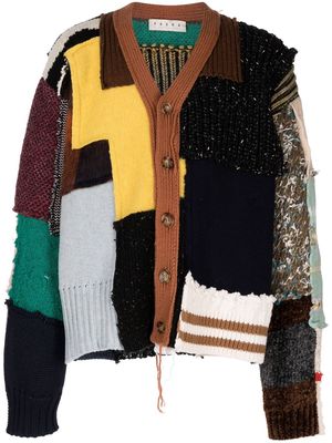 Paura patchwork wool cardigan - Multicolour