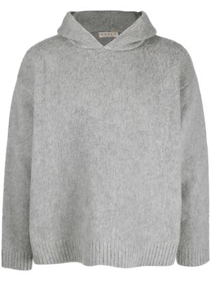 Paura ribbed-trim virgin wool hoodie - Grey