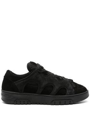 Paura Santha panelled lace-up sneakers - Black
