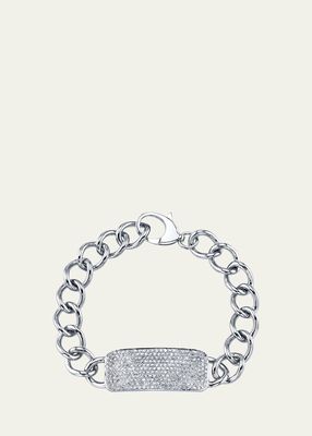 Pave Diamond ID Tag Chain Bracelet