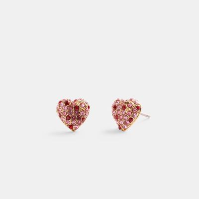 Pavé Heart Stud Earrings