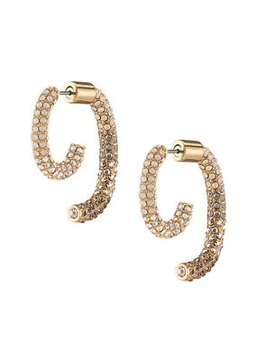 Pavé Luna 12K Gold-Plated Crystal Wraparound Earrings