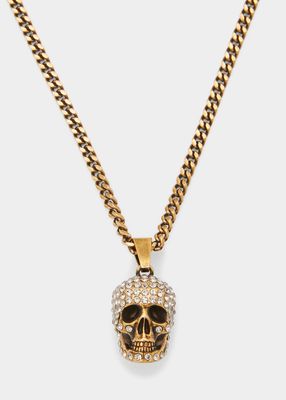 Pave Skull Long Necklace