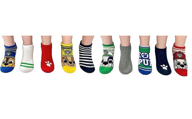 Paw Patrol Boys' Character No-Show Sock Set - 10 Pair