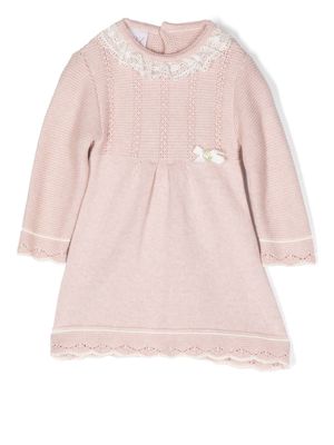 Paz Rodriguez bow-detail knitted dress - Pink