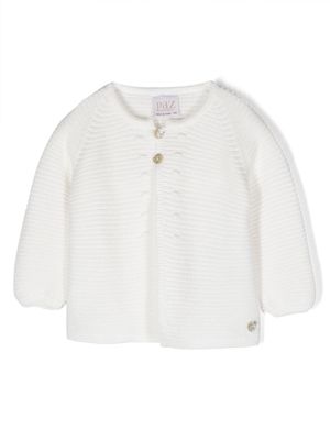 Paz Rodriguez button-down ribbed-knit cardigan - White