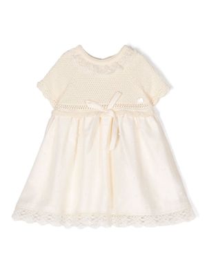 Paz Rodriguez crochet-trim cotton dress - Neutrals