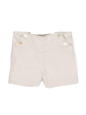 Paz Rodriguez elasticated-waistband cotton shorts - Neutrals