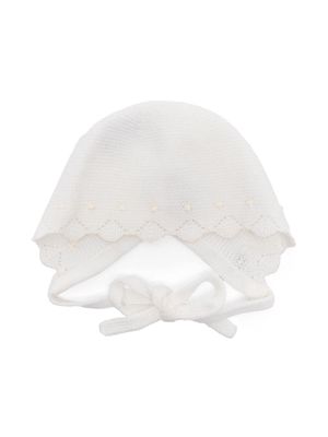 Paz Rodriguez embroidered-motif ribbed-knit beanie - Neutrals