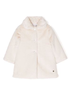 Paz Rodriguez faux-shearling single-breasted coat - Neutrals