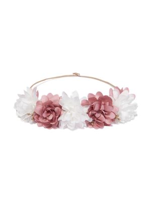 Paz Rodriguez floral-appliqué head band - Pink