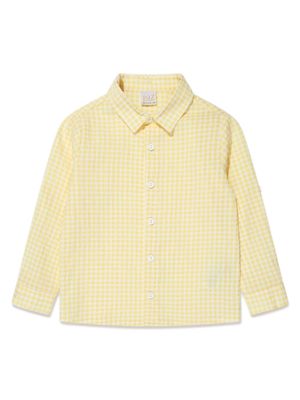 Paz Rodriguez gingham check cotton shirt - Yellow