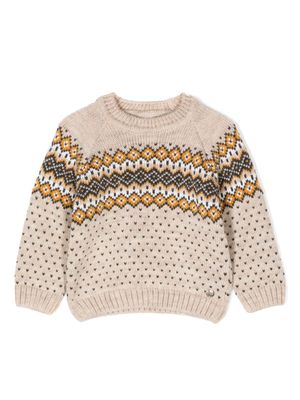 Paz Rodriguez intarsia-knit crew-neck jumper - Brown