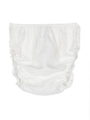 Paz Rodriguez lettuce-hem elasticated bloomers - White