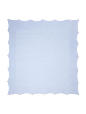 Paz Rodriguez pointelle-knit cotton blanket - Blue