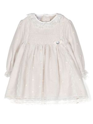 Paz Rodriguez polka dot-embroidered cotton dress - Neutrals