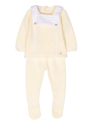 Paz Rodriguez ribbed-knit pajama set - Yellow