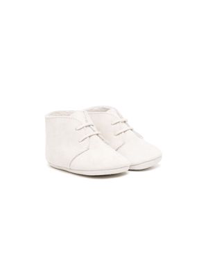 Paz Rodriguez round-frame leather pre-walkers - White