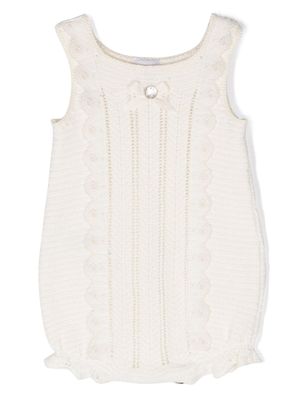 Paz Rodriguez sleeveless knitted babygrow - Neutrals