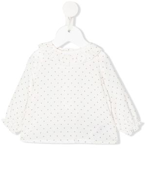 Paz Rodriguez star-print gathered-cuff blouse - White