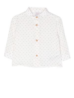 Paz Rodriguez star-print long-sleeve shirt - White