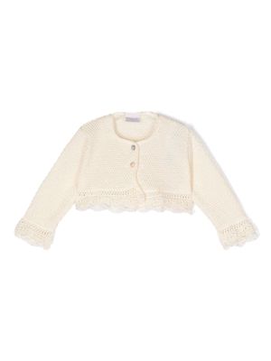 Paz Rodriguez tricot-knit cropped cardigan - Neutrals