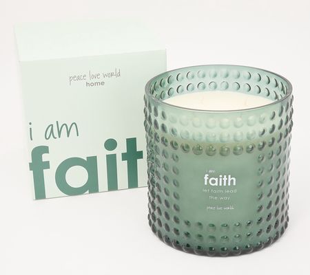 Peace Love World 90oz Jumbo "I am Faith" Candle with Giftbox