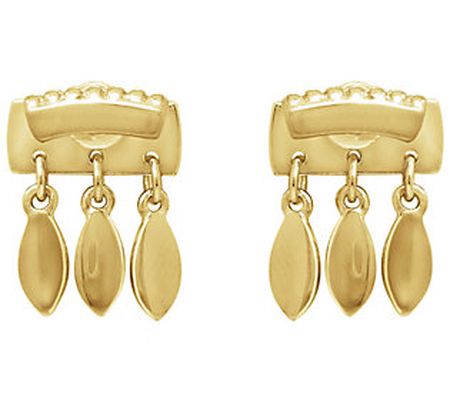 Peace Love World Elegant Ear Jacket Earrings, 1 4K Gold Clad