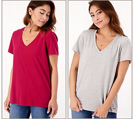 Peace Love World Two-Pack V-Neck Tee