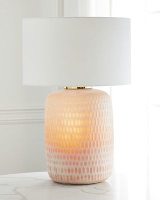 Peach Honeycomb Table Lamp