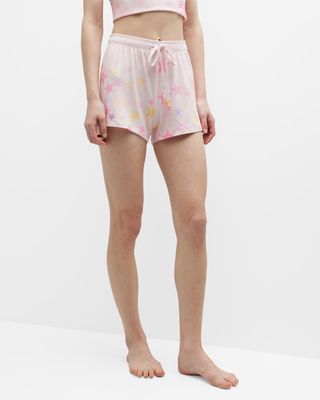 Peachy Party Star-Print Pajama Shorts