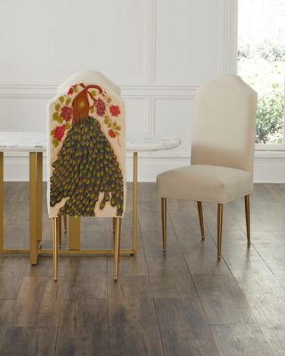 Peacock Dining Chair with Brass Legs