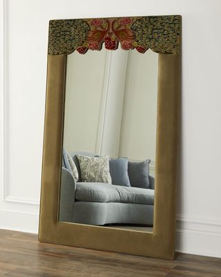 Peacock Floor Mirror, Sage