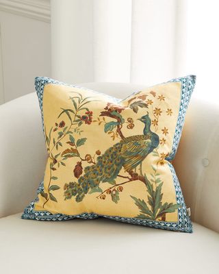 Peacock Toile Cushion