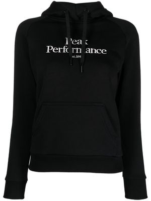 Peak Performance logo-print long-sleeved hoodie - Black
