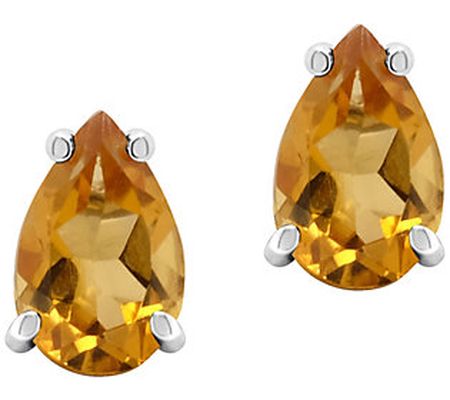 Pear-Shaped Semi-Precious Gemstone Earrings, St erling Silver