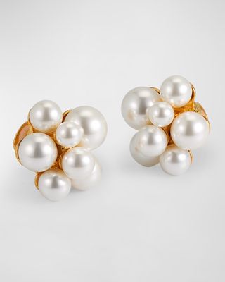 Pearl Cluster Clip-On Earrings