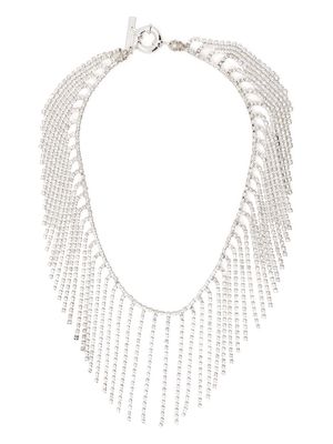 Pearl Octopuss. Y crystal-fringe necklace - Silver