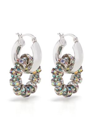 Pearl Octopuss. Y Les Créoles Grandes crystal hoop earrings - Silver
