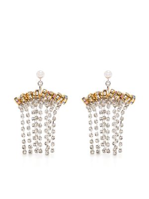 Pearl Octopuss. Y Mini Chrysler crystal chandelier earrings - Silver
