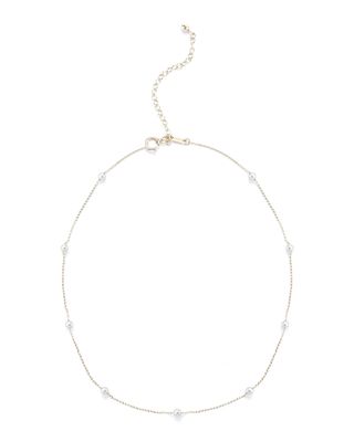 Pearl Station Chain Choker Necklace